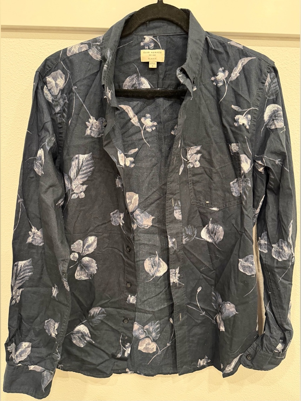 Club Monaco Navy Floral Lightweight Shirt Jacket